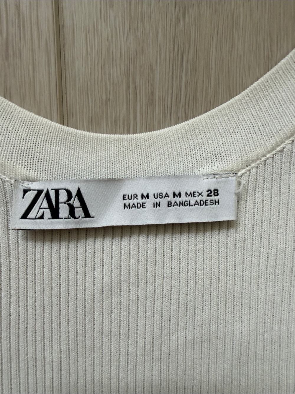 Zara White Ribbed sleeveless Top - Picture 2 of 3